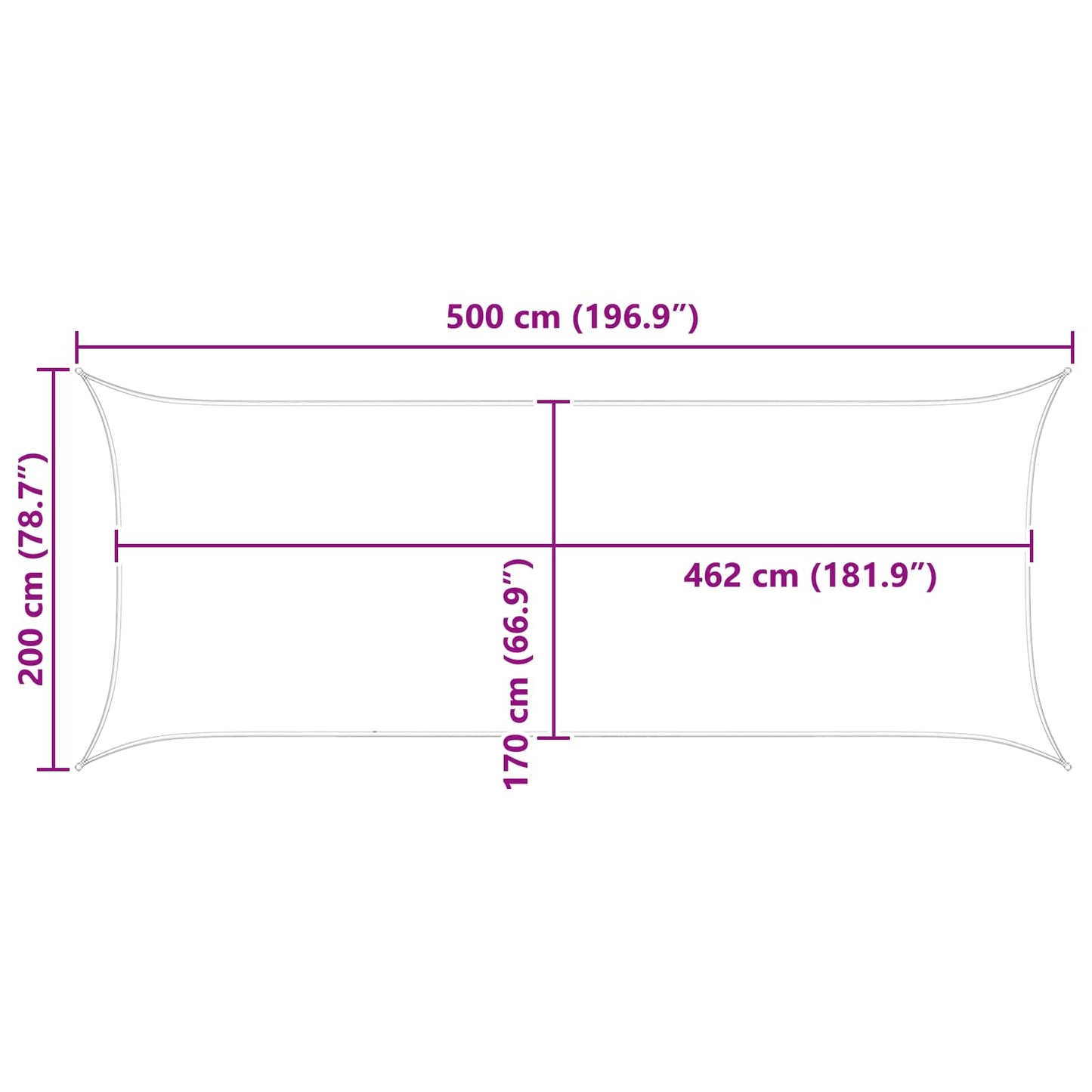 vidaXL Sun Shade Sail Orange and Brown 5 x 2 m 100% Polyester Oxford