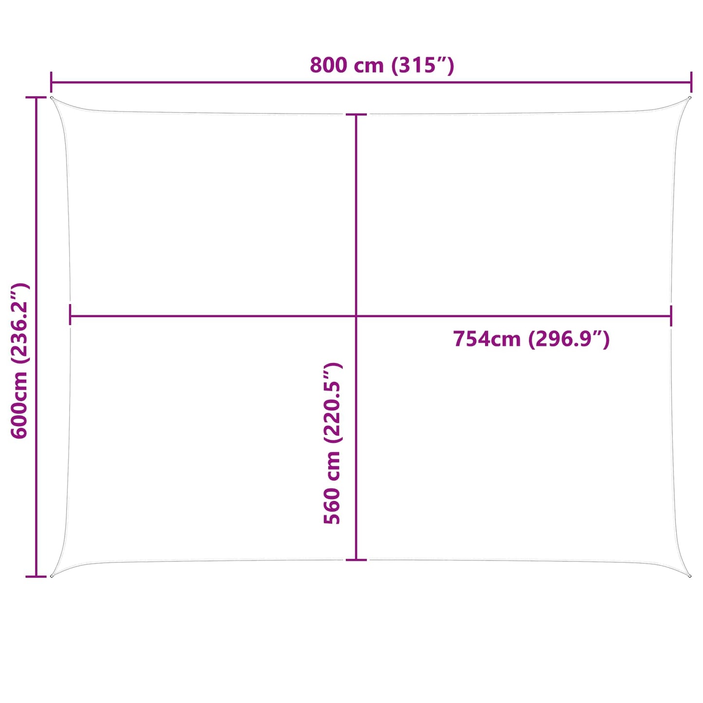 vidaXL Sun Shade Sail Orange and Brown 8 x 6 m 100% Polyester Oxford