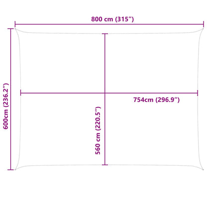 vidaXL Sun Shade Sail Orange and Brown 8 x 6 m 100% Polyester Oxford