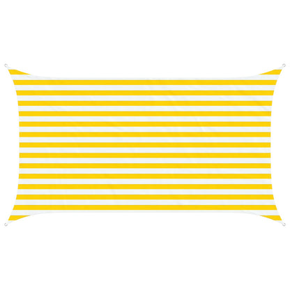 vidaXL Sun Shade Sail Yellow and White 3.5 x 2 m 100% Polyester Oxford