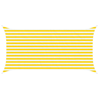 vidaXL Sun Shade Sail Yellow and White 4 x 2 m 100% Polyester Oxford