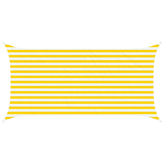vidaXL Sun Shade Sail Yellow and White 4 x 2 m 100% Polyester Oxford