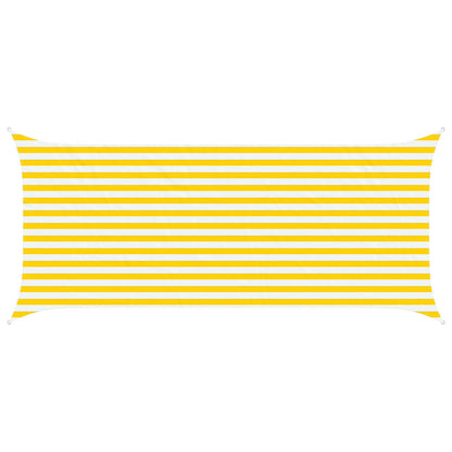 vidaXL Sun Shade Sail Yellow and White 4,5 x 2 m 100% Polyester Oxford
