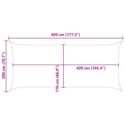 vidaXL Sun Shade Sail Yellow and White 4,5 x 2 m 100% Polyester Oxford