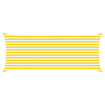 vidaXL Sun Shade Sail Yellow and White 5 x 2 m 100% Polyester Oxford