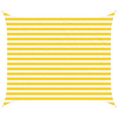 vidaXL Sun Shade Sail Yellow and White 2.5 x 3 m 100% Polyester Oxford