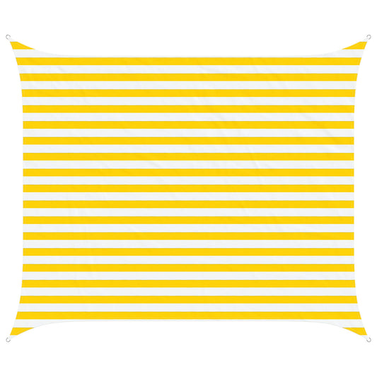 vidaXL Sun Shade Sail Yellow and White 2.5 x 3 m 100% Polyester Oxford