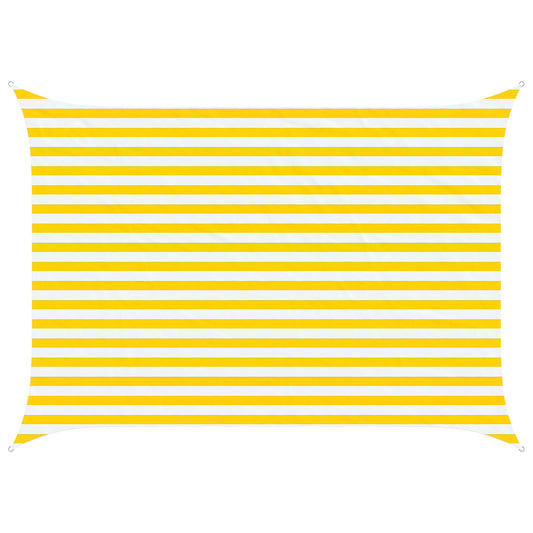 vidaXL Sun Shade Sail Yellow and White 3,5 x 2,5 m