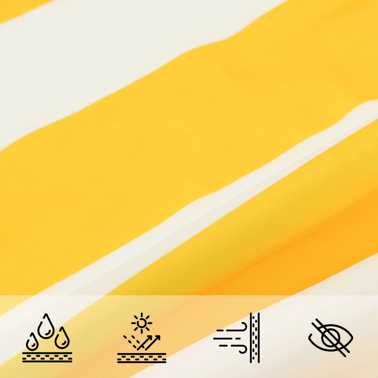 vidaXL Sun Shade Sail Yellow and White 4 x 2.5 m 100% Polyester Oxford