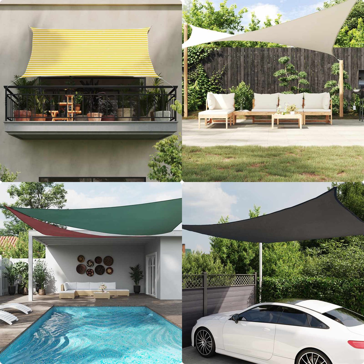 vidaXL Sun Shade Sail Yellow and White 4 x 2.5 m 100% Polyester Oxford