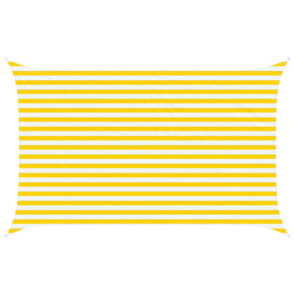 vidaXL Sun Shade Sail Yellow and White 4 x 2.5 m 100% Polyester Oxford