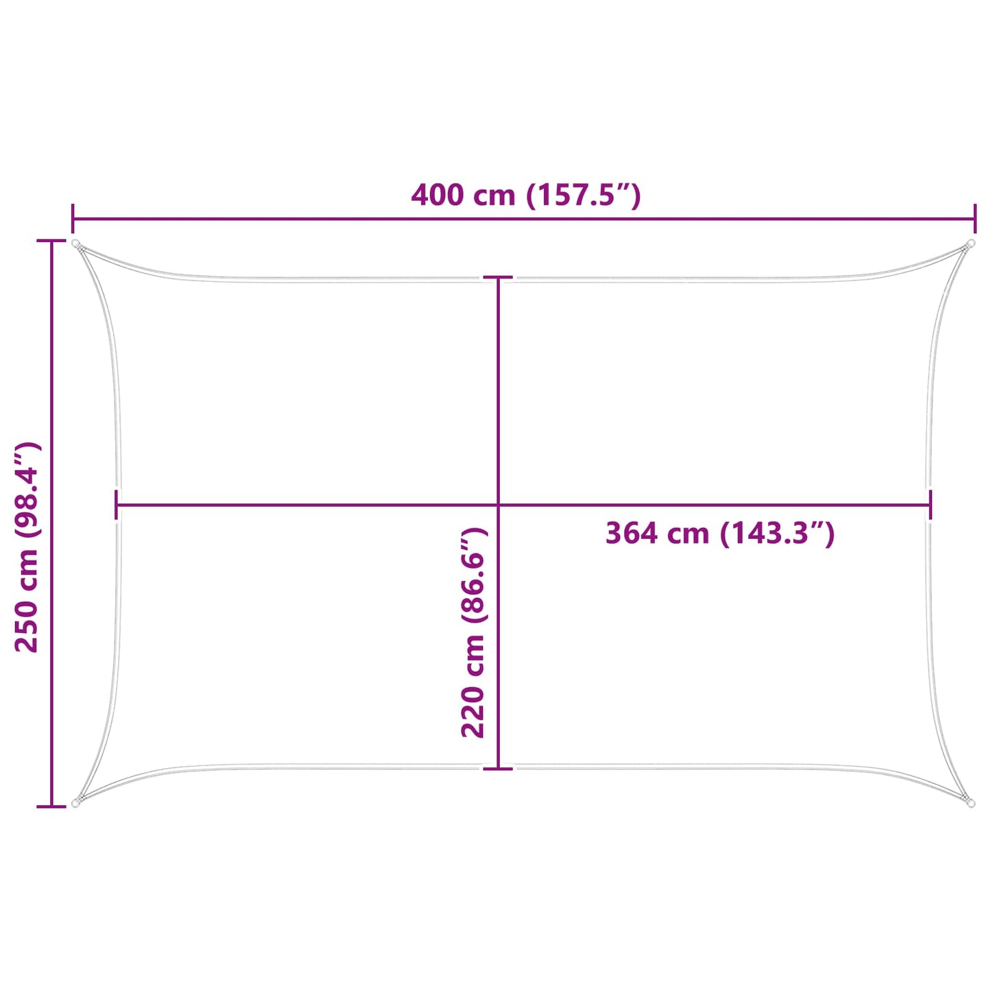 vidaXL Sun Shade Sail Yellow and White 4 x 2.5 m 100% Polyester Oxford