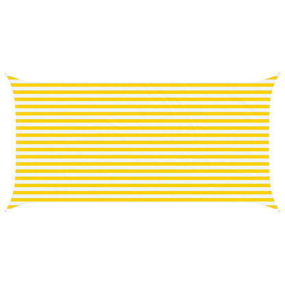 vidaXL Sun Shade Sail Yellow and White 5 x 2,5 m 100% Polyester Oxford