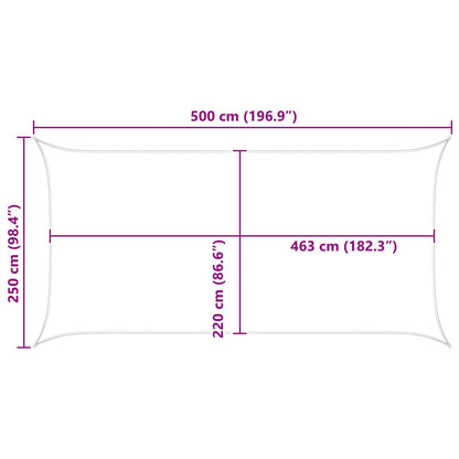 vidaXL Sun Shade Sail Yellow and White 5 x 2,5 m 100% Polyester Oxford