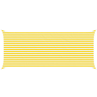 vidaXL Sun Shade Sail Yellow and White 6 x 2.5 m 100% Polyester Oxford
