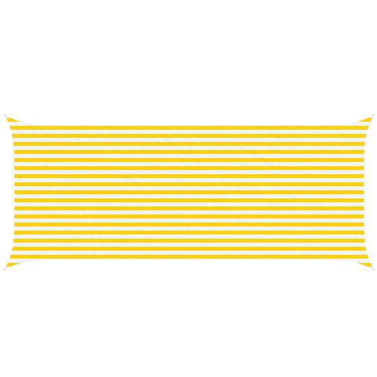 vidaXL Sun Shade Sail Yellow and White 6 x 2.5 m 100% Polyester Oxford