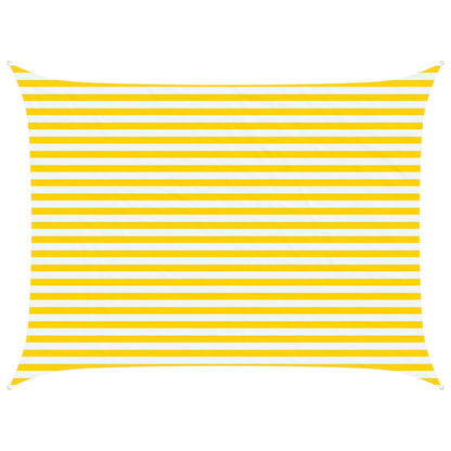 vidaXL Sun Shade Sail Yellow and White 4 x 3 m 100% Polyester Oxford