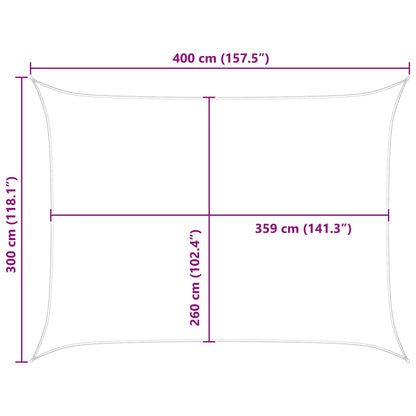 vidaXL Sun Shade Sail Yellow and White 4 x 3 m 100% Polyester Oxford