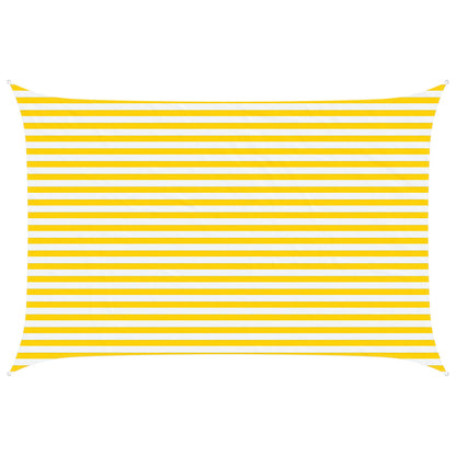 vidaXL Sun Shade Sail Yellow and White 4.5 x 3 m 100% Polyester Oxford