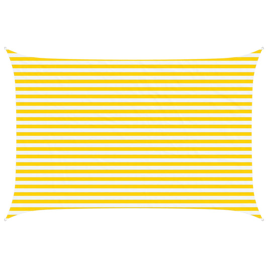 vidaXL Sun Shade Sail Yellow and White 4.5 x 3 m 100% Polyester Oxford