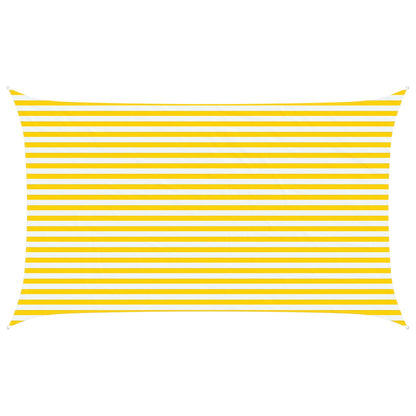 vidaXL Sun Shade Sail Yellow and White 5 x 3 m 100% Polyester Oxford