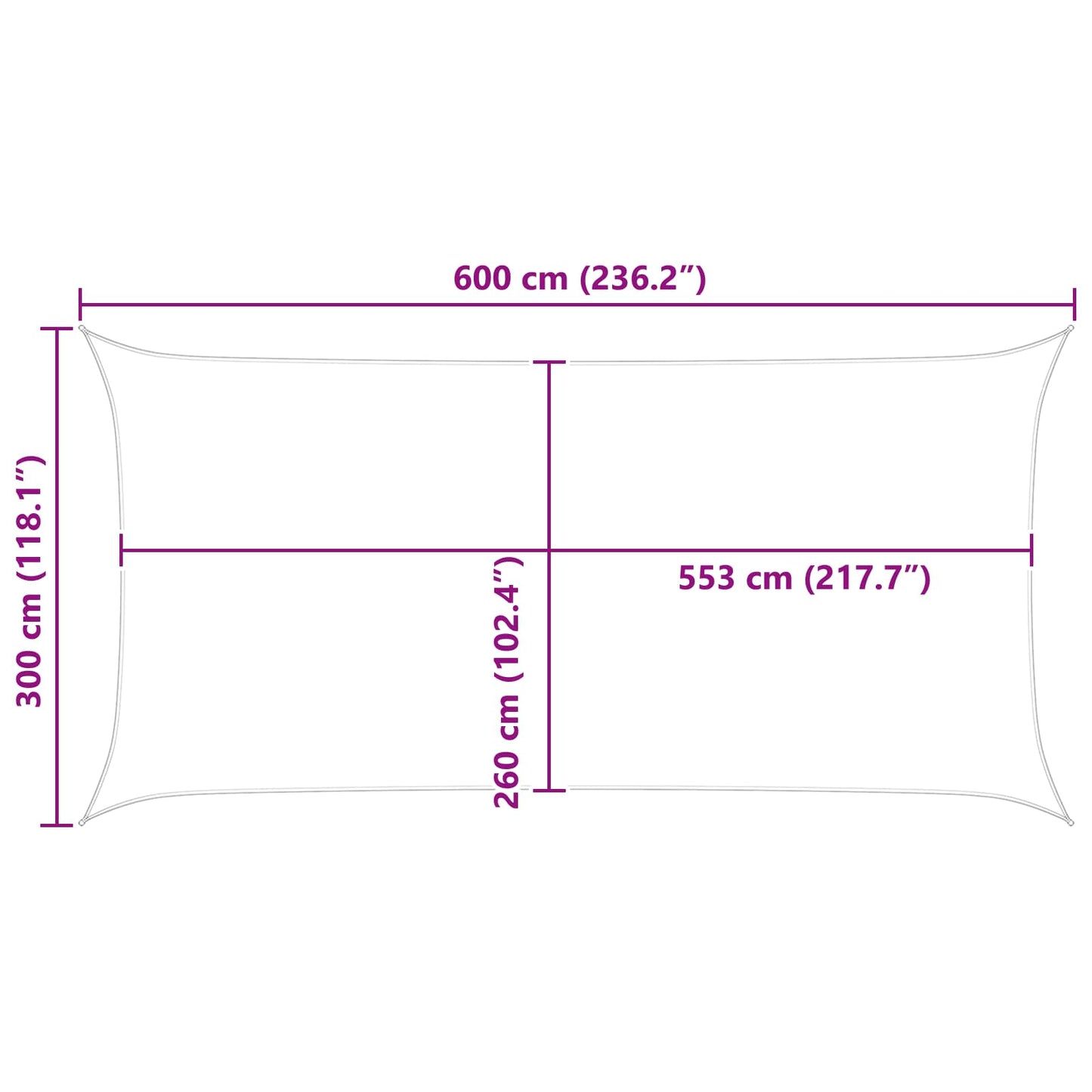 vidaXL Sun Shade Sail Yellow and White 6 x 3 m 100% Polyester Oxford
