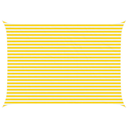vidaXL Sun Shade Sail Yellow and White 5 x 3.5 m 100% Polyester Oxford