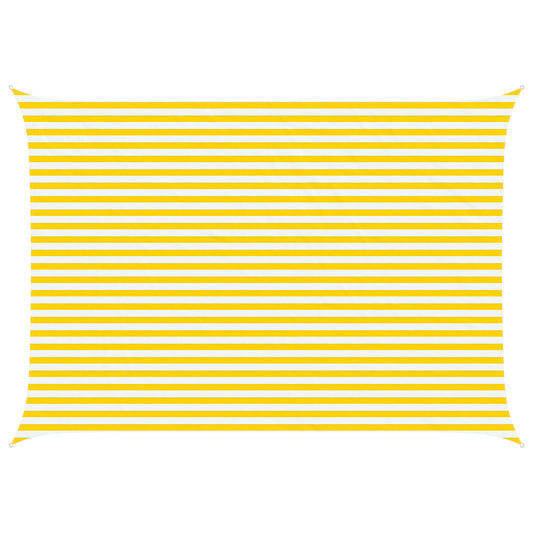 vidaXL Sun Shade Sail Yellow and White 5 x 3.5 m 100% Polyester Oxford