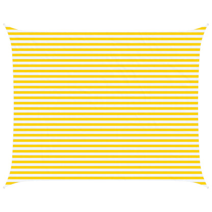 vidaXL Sun Shade Sail Yellow and White 5 x 4 m 100% Polyester Oxford
