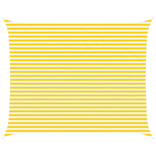 vidaXL Sun Shade Sail Yellow and White 5 x 4 m 100% Polyester Oxford