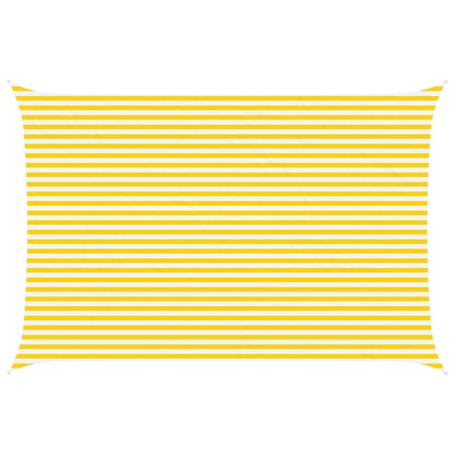 vidaXL Sun Shade Sail Yellow and White 6 x 4 m 100% Polyester Oxford