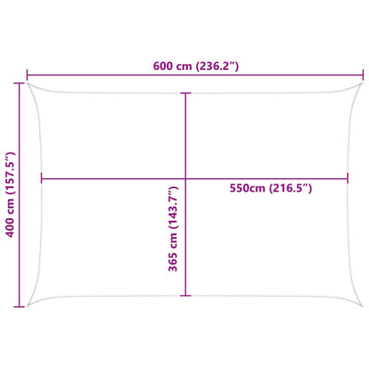 vidaXL Sun Shade Sail Yellow and White 6 x 4 m 100% Polyester Oxford