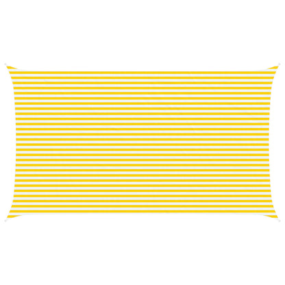 vidaXL Sun Shade Sail Yellow and White 7 x 4 m 100% Polyester Oxford
