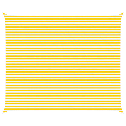 vidaXL Sun Shade Sail Yellow and White 6 x 5 m 100% Polyester Oxford