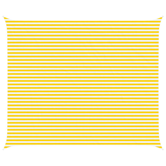 vidaXL Sun Shade Sail Yellow and White 6 x 5 m 100% Polyester Oxford
