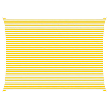 vidaXL Sun Shade Sail Yellow and White 7 x 5 m 100% Polyester Oxford