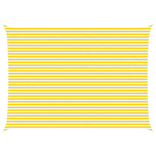 vidaXL Sun Shade Sail Yellow and White 7 x 5 m 100% Polyester Oxford