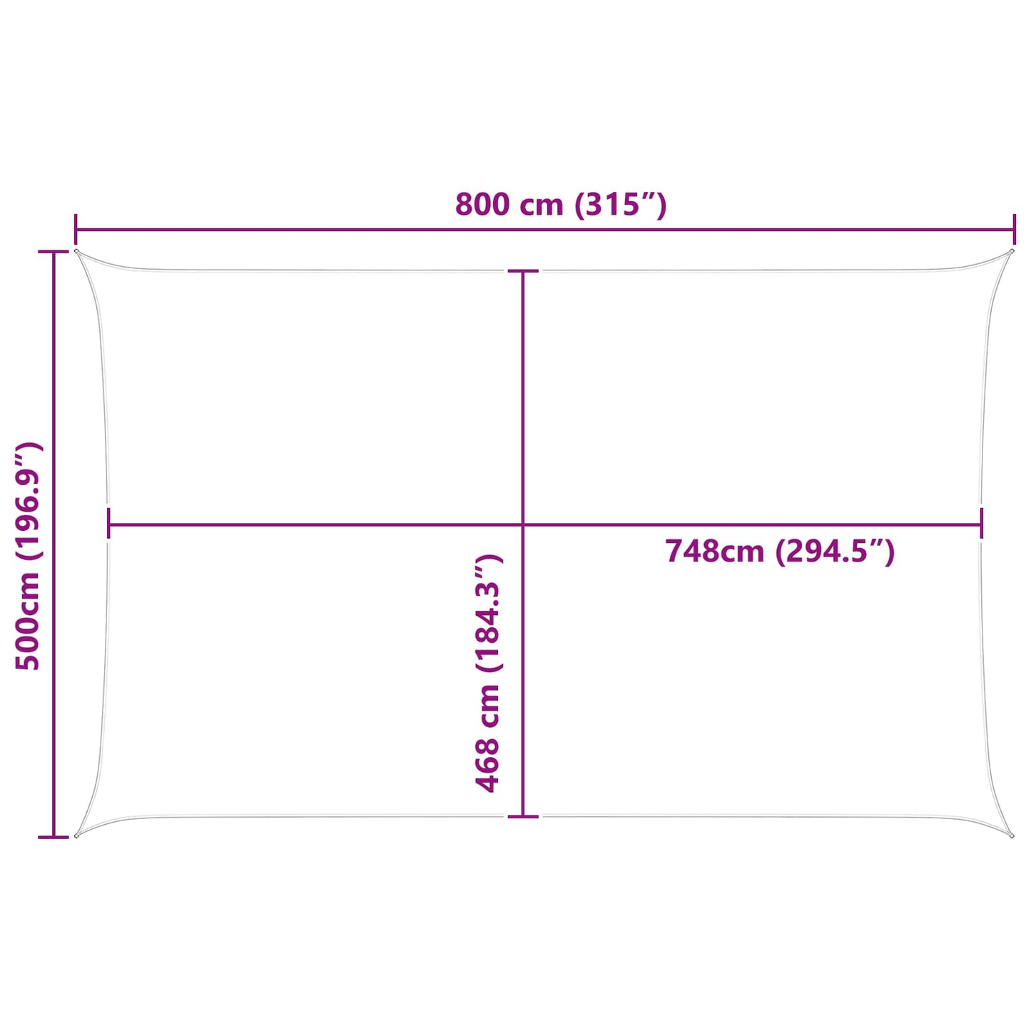 vidaXL Sun Shade Sail Yellow and White 8 x 5 m 100% Polyester Oxford