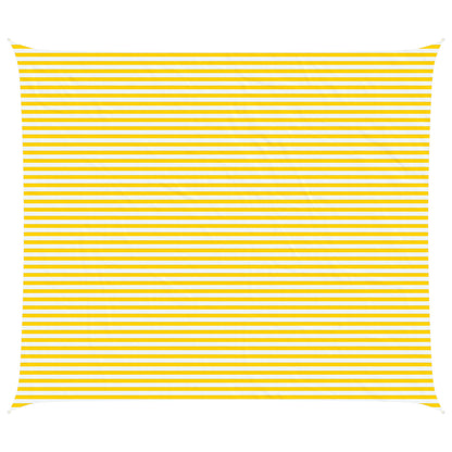vidaXL Sun Shade Sail Yellow and White 7 x 6 m 100% Polyester Oxford