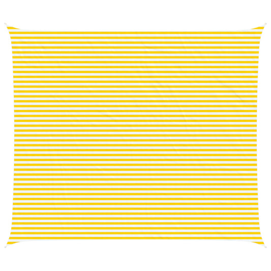 vidaXL Sun Shade Sail Yellow and White 7 x 6 m 100% Polyester Oxford
