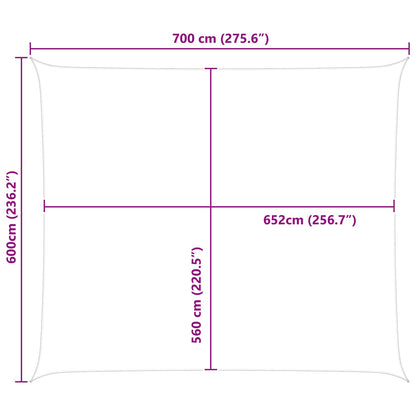 vidaXL Sun Shade Sail Yellow and White 7 x 6 m 100% Polyester Oxford