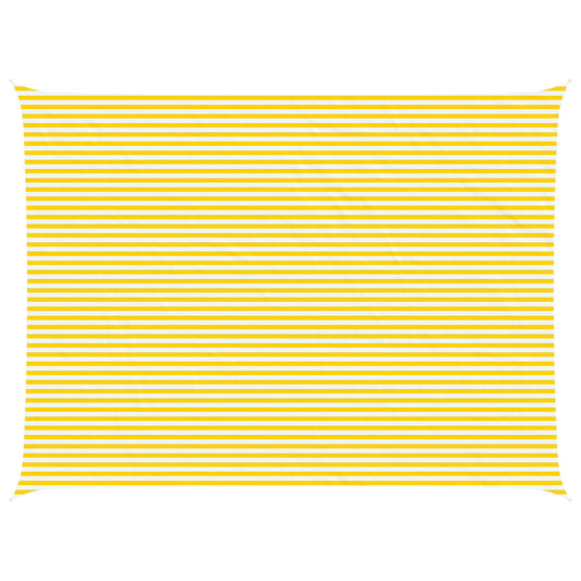 vidaXL Sun Shade Sail Yellow and White 8 x 6 m 100% Polyester Oxford