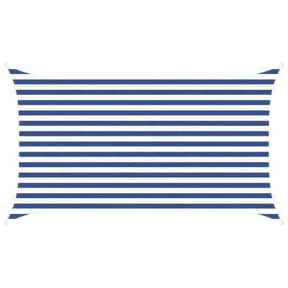 vidaXL Sun Shade Sail Blue and White 3.5 x 2 m 100% Polyester Oxford