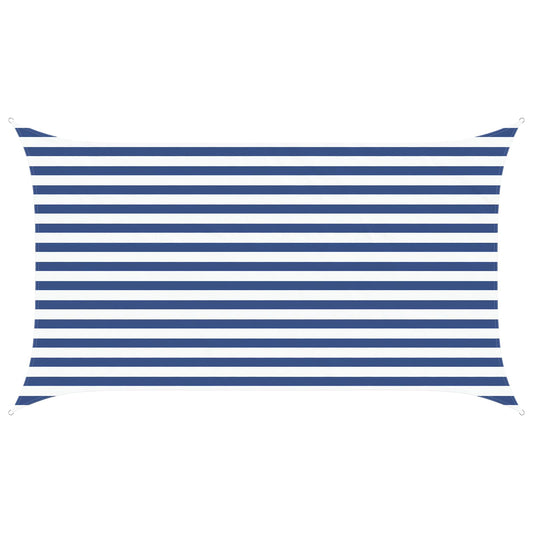 vidaXL Sun Shade Sail Blue and White 3.5 x 2 m 100% Polyester Oxford