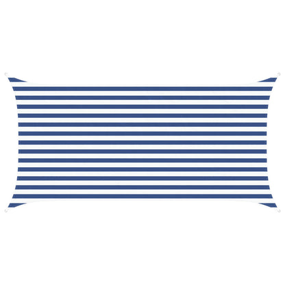 vidaXL Sun Shade Sail Blue and White 4 x 2 m 100% Polyester Oxford