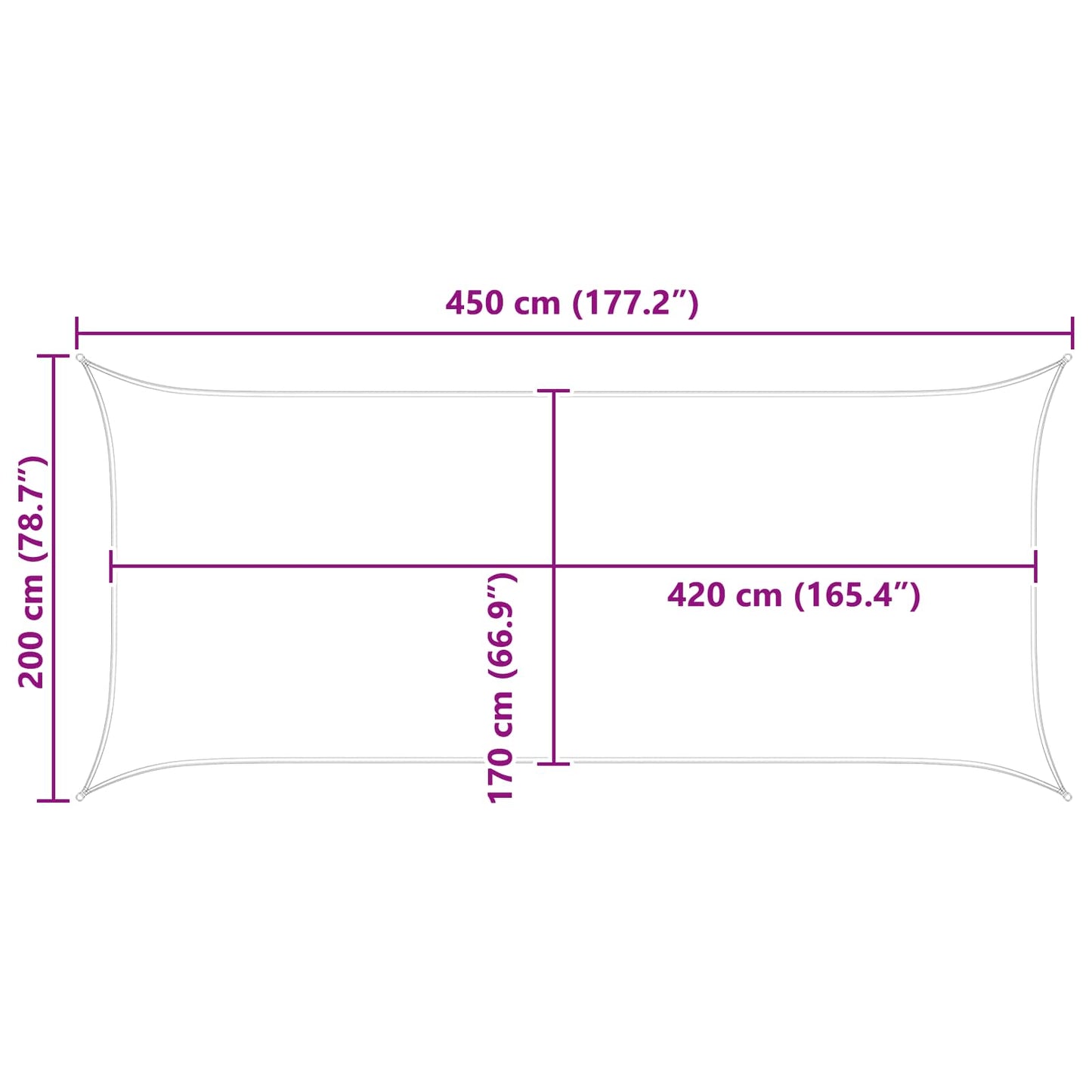 vidaXL Sun Shade Sail Blue and White 4,5 x 2 m 100% Polyester Oxford