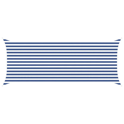 vidaXL Sun Shade Sail Blue and White 5 x 2 m 100% Polyester Oxford