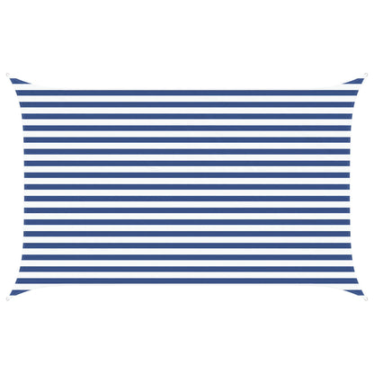 vidaXL Sun Shade Sail Blue and White 4 x 2.5 m 100% Polyester Oxford
