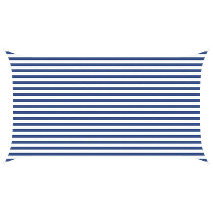 vidaXL Sun Shade Sail Blue and White 4,5 x 2,5 m 100% Polyester Oxford