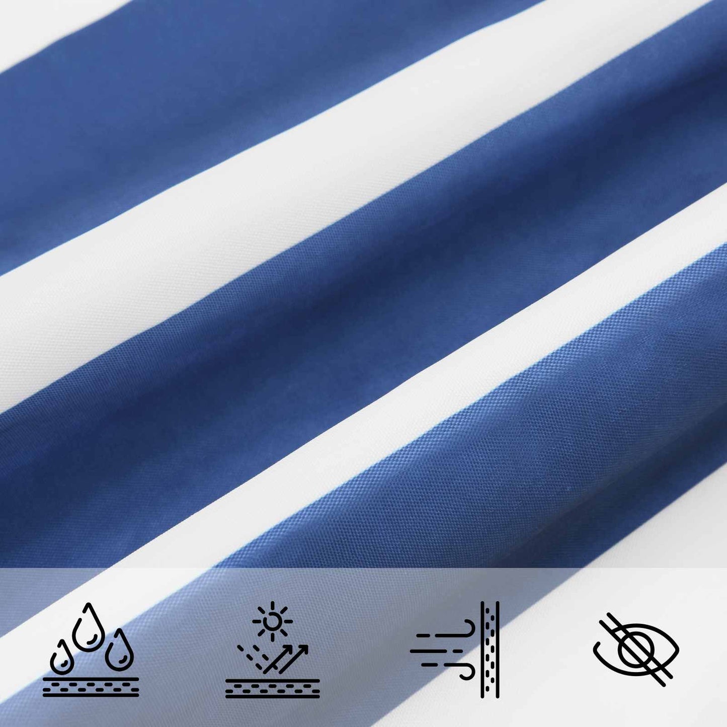 vidaXL Sun Shade Sail Blue and White 5 x 2,5 m 100% Polyester Oxford